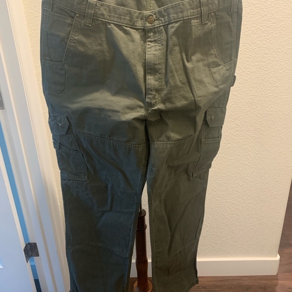 Carhartt Green Cargo Pants Durable Utility Wear Big and Tall - Picture 1 of 4